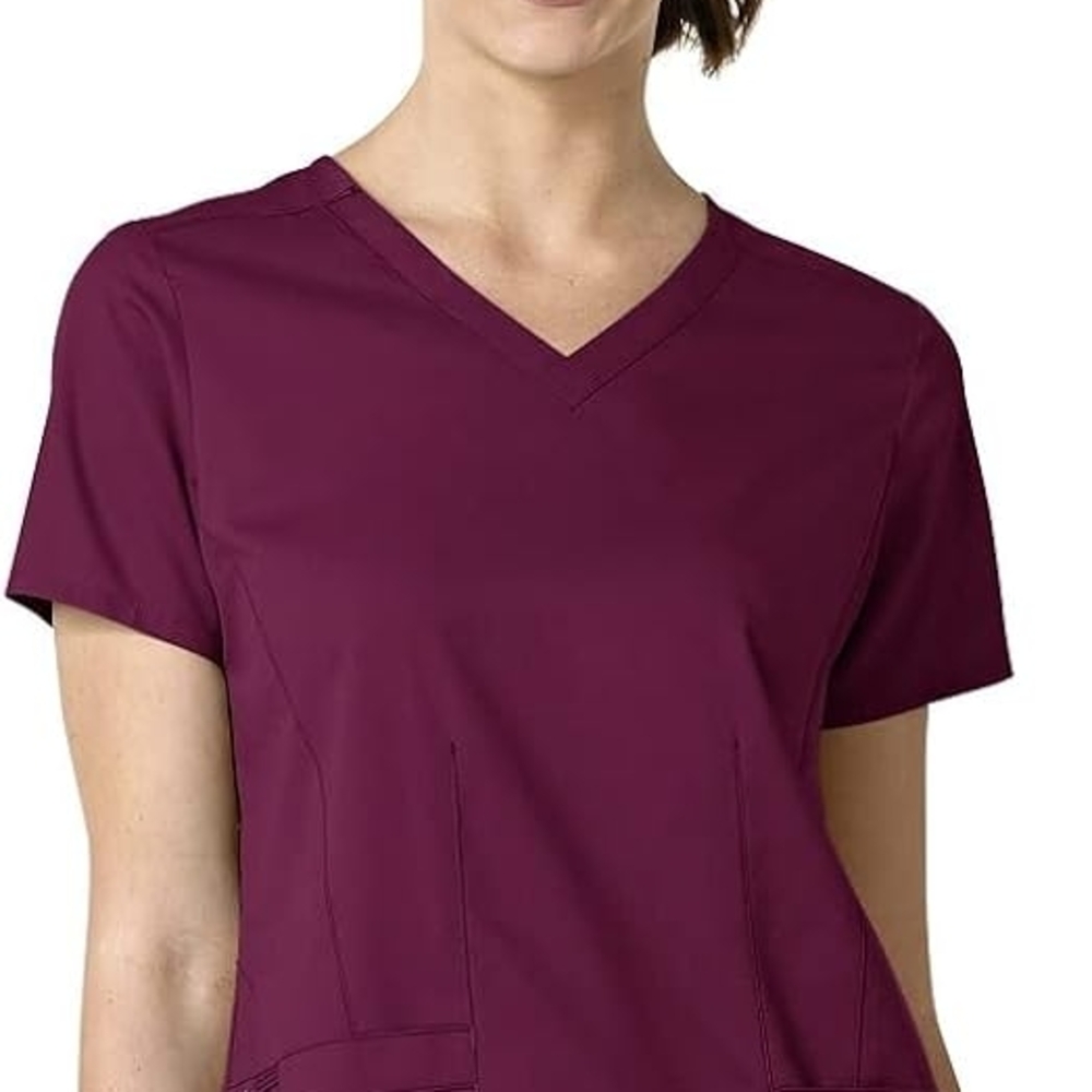 Women's V-Neck Top - Burgundy